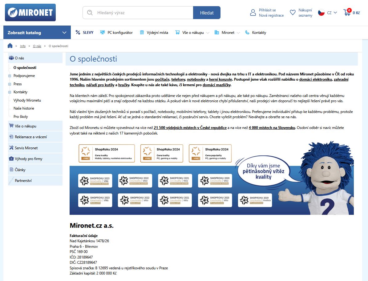 Mironet.cz - O společnosti