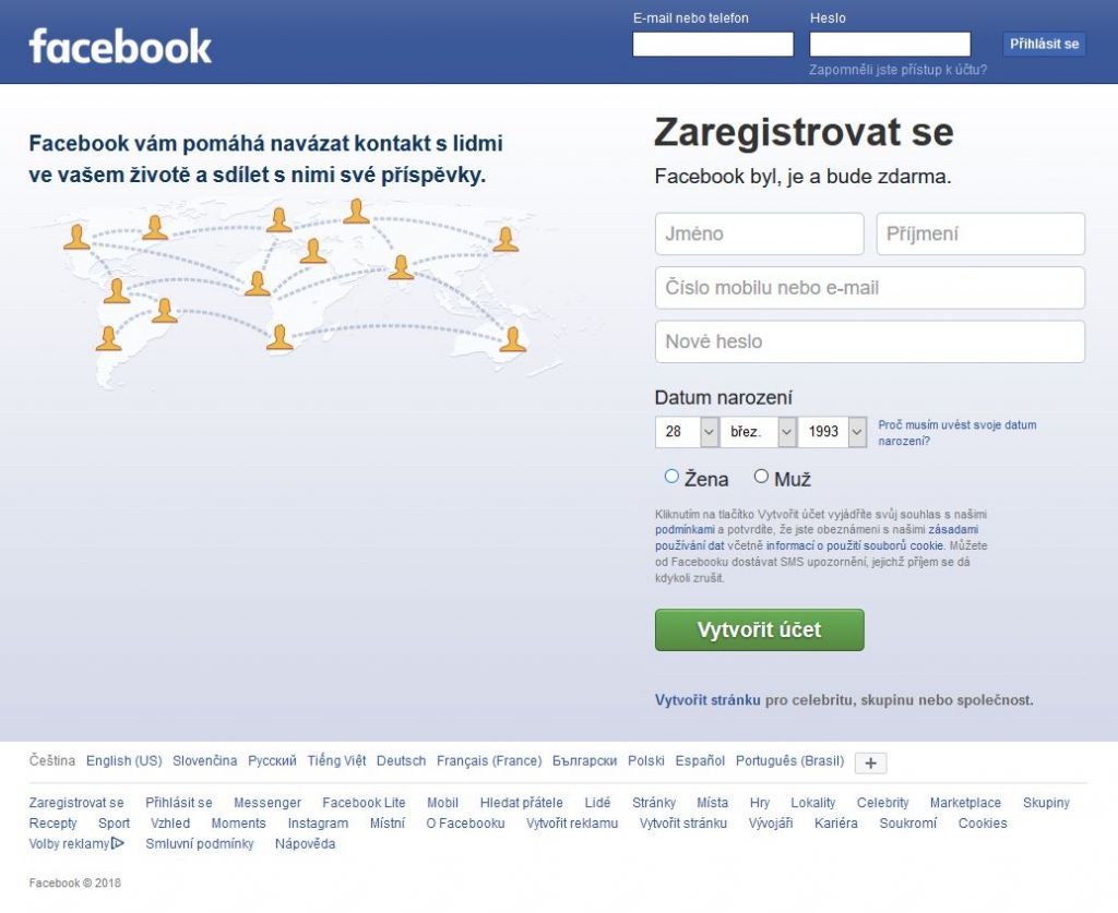 Facebook přihlásit se na svůj profil