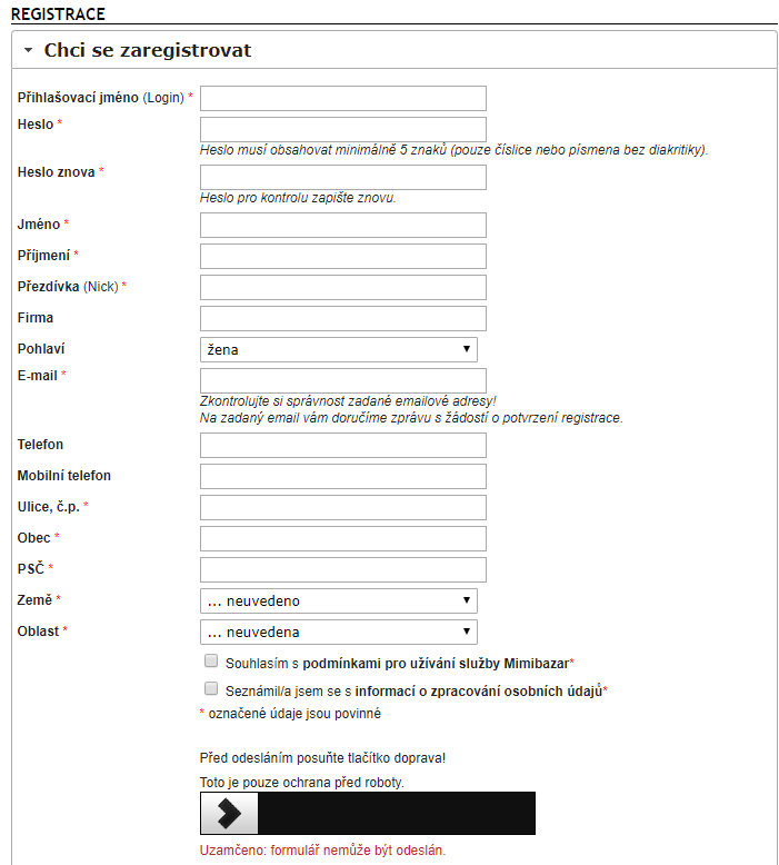 registrace mimibazar.cz