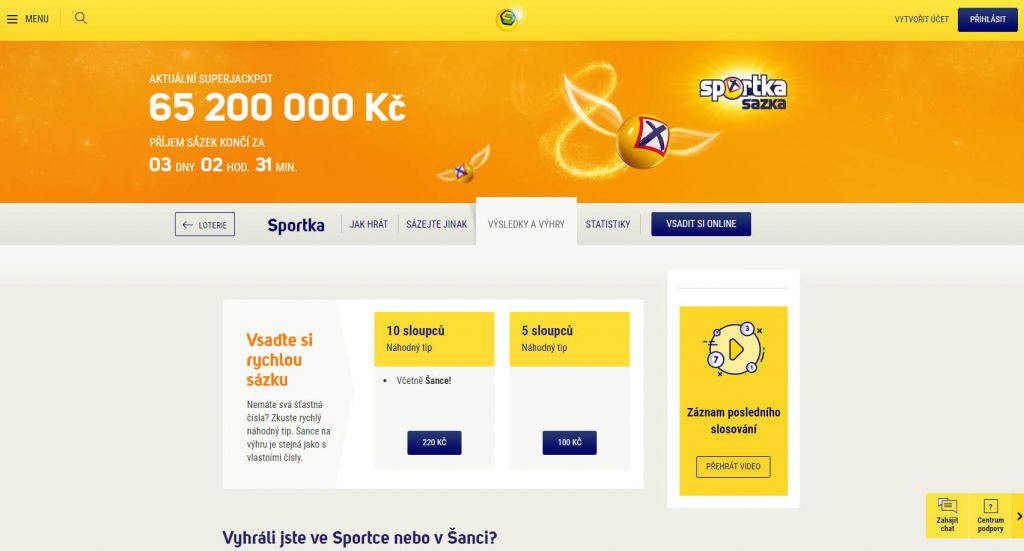 Sazka sportka kontrola tiketu vyhráli jste?