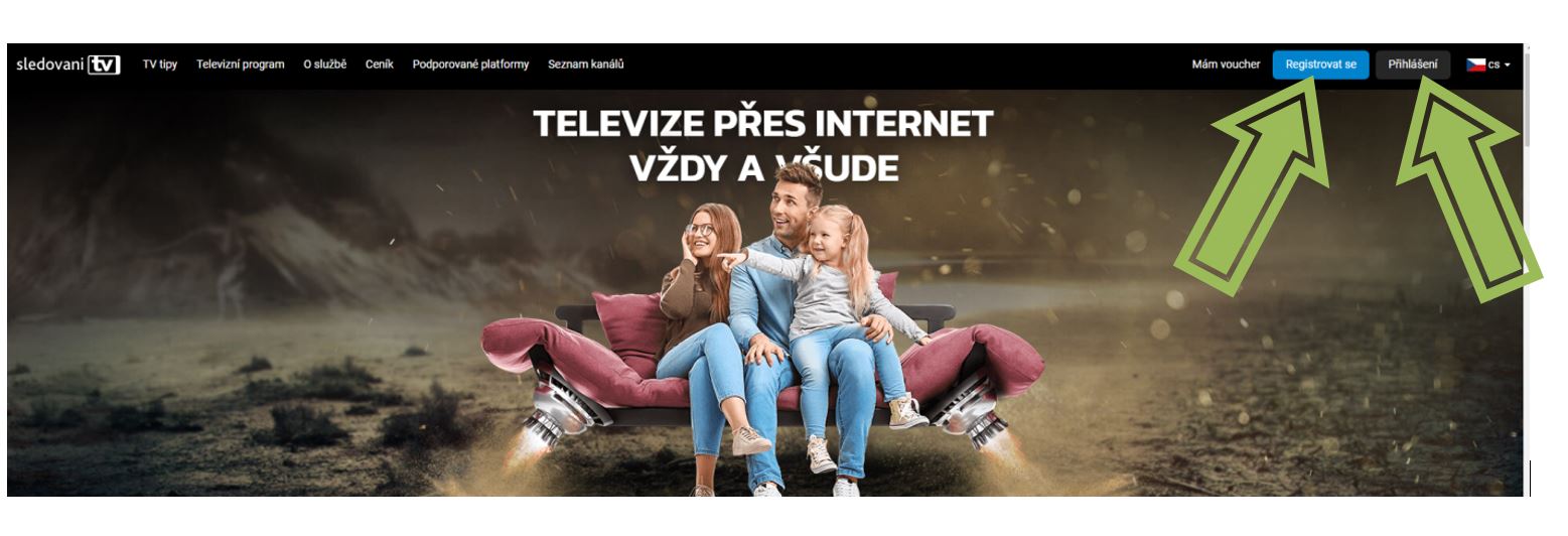 Sledovani TV online - registrace, přihlášení