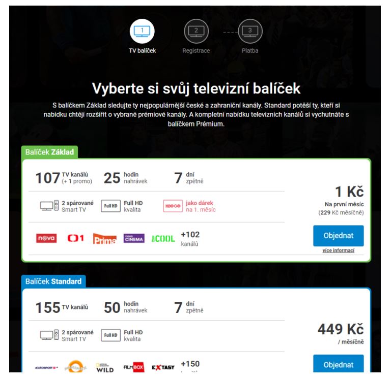 Registrace na SledovaniTV.cz
