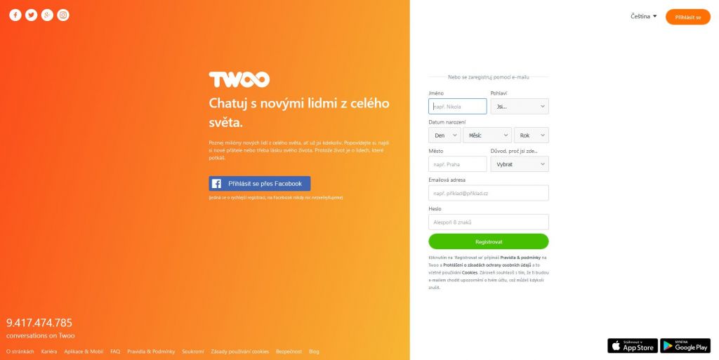 Twoo seznamka registrace